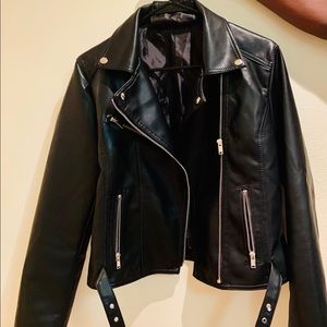 Black Leather Moto Jacket